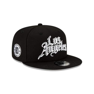 Black Los Angeles Clippers Hat - New Era NBA City Edition 9FIFTY Snapback Caps USA1825349